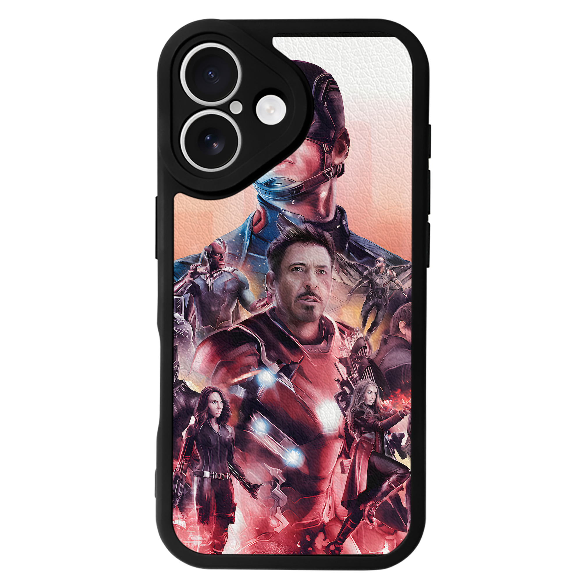 （画像用） アベンジャーズ The Avengers 【iPhone 16シリーズ対応】シリコンスマホケース（レザー調） 材質：シリコン